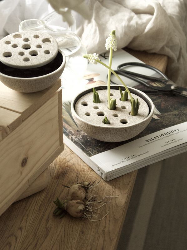 Vase Straw, Large – Stone Stripe